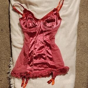 Victoria's Secret Pink Satin Chemise with Sweetheart Neckline